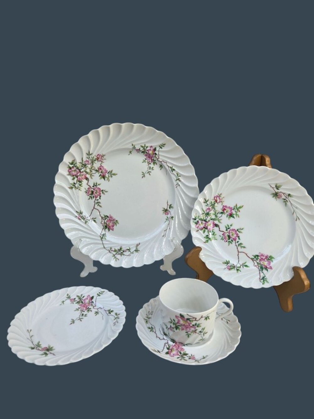 Eglantine By Haviland 5-Piece Place Setting - Dinner, Salad. Bread Plates  Cup &